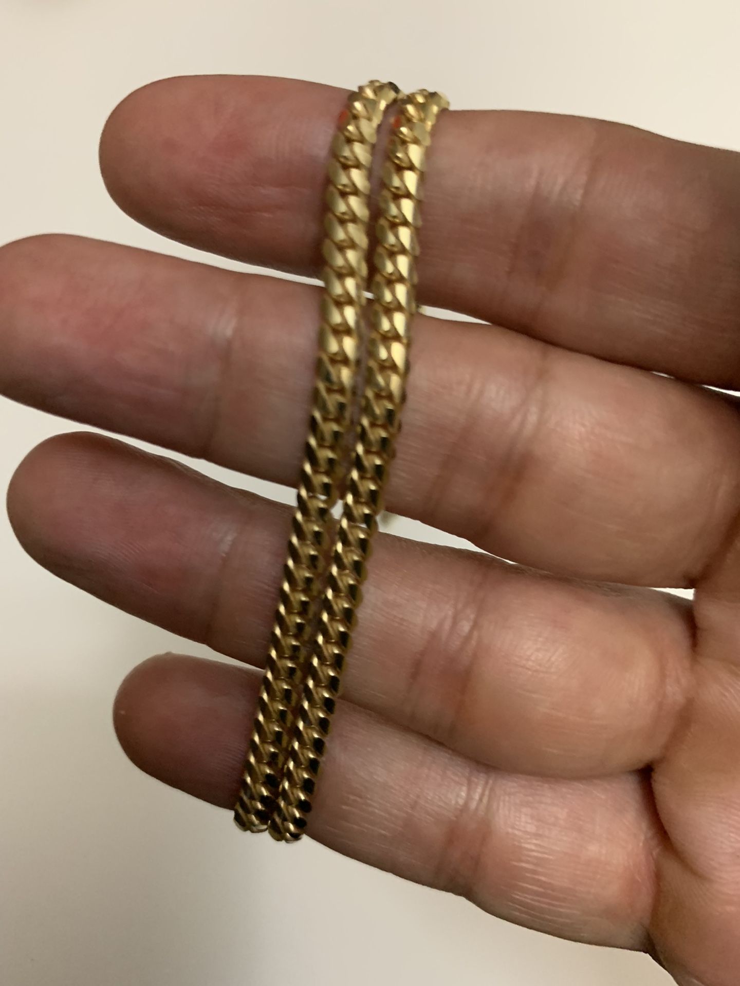 10k Solid Gold Cuban Link Chain 4mm 24 Inches 27 Grams