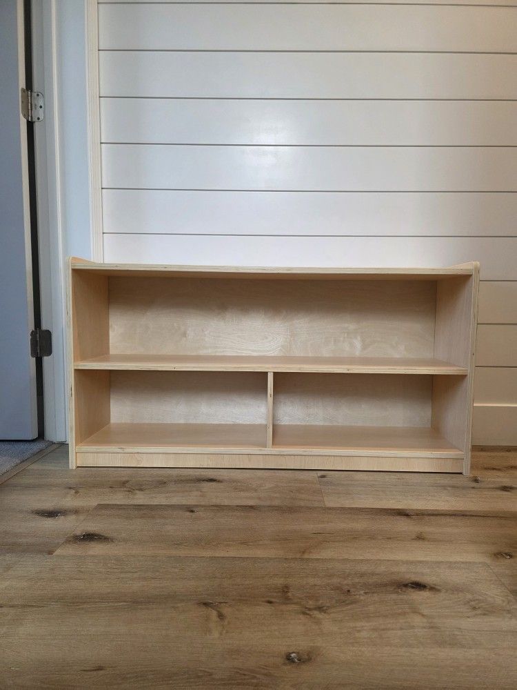 New Montessori Shelf Toy Organizers and Storage for Kids, 3-Section Wooden Storage Cabinet Shelves for Classroom, Kindergarten, Kids Room, Playroom