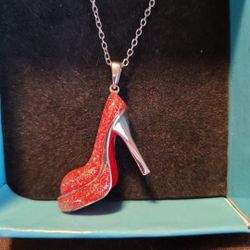 Pink Pump Necklace