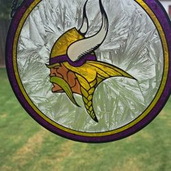 NFL Vikings Large Art Glass Suncatcher 