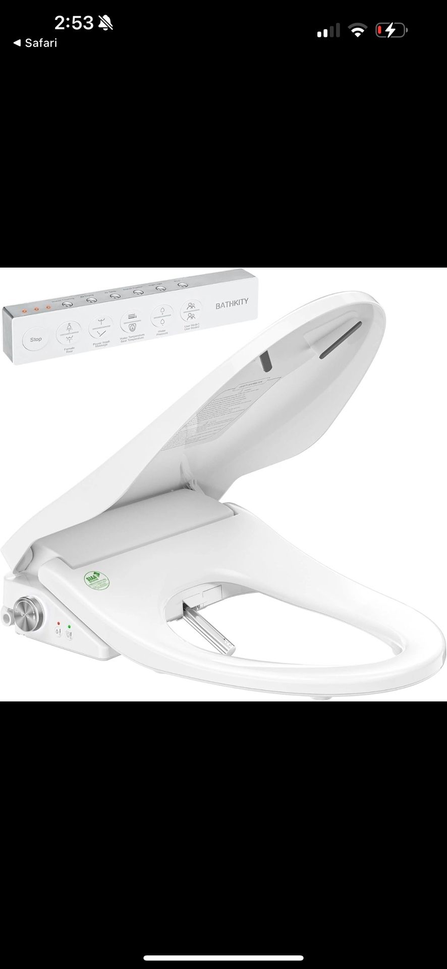 bidet toilet seat wljg4-505v-us