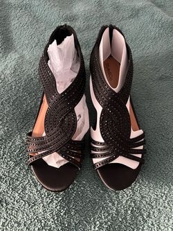 Style & Co Black Embellished Strappy Heels