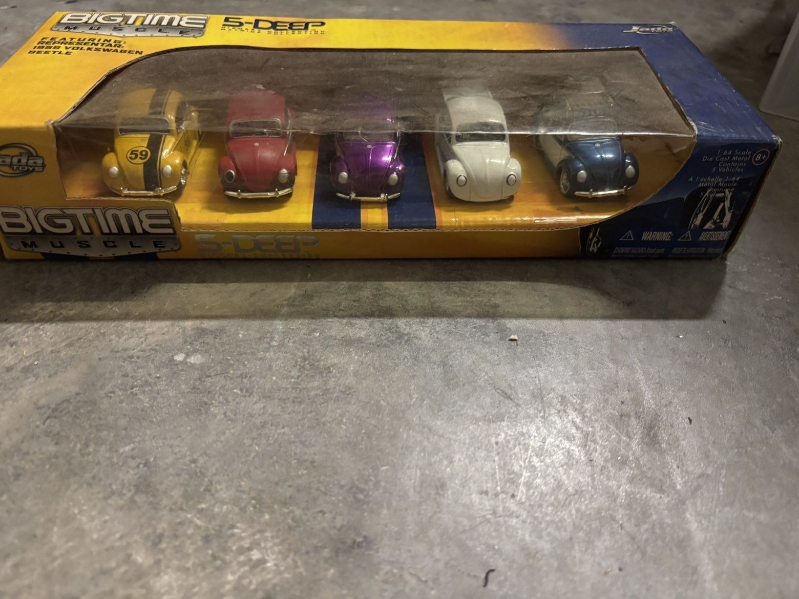 5-Deep Pack-59 Volkswagen Beetle Fusca-Raro Amarelo Collection