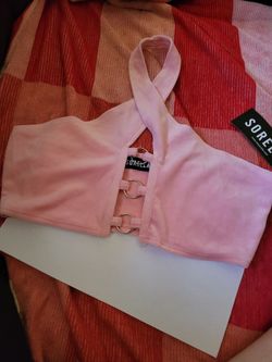 Halter velour top