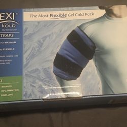 FlexiKold Reusable Gel Large Ice Pack with Straps – Cold Compress Gel Cold Pack for Injuries – Flexible Medical Ice Wrap for Back, Shoulders, Legs, Kn