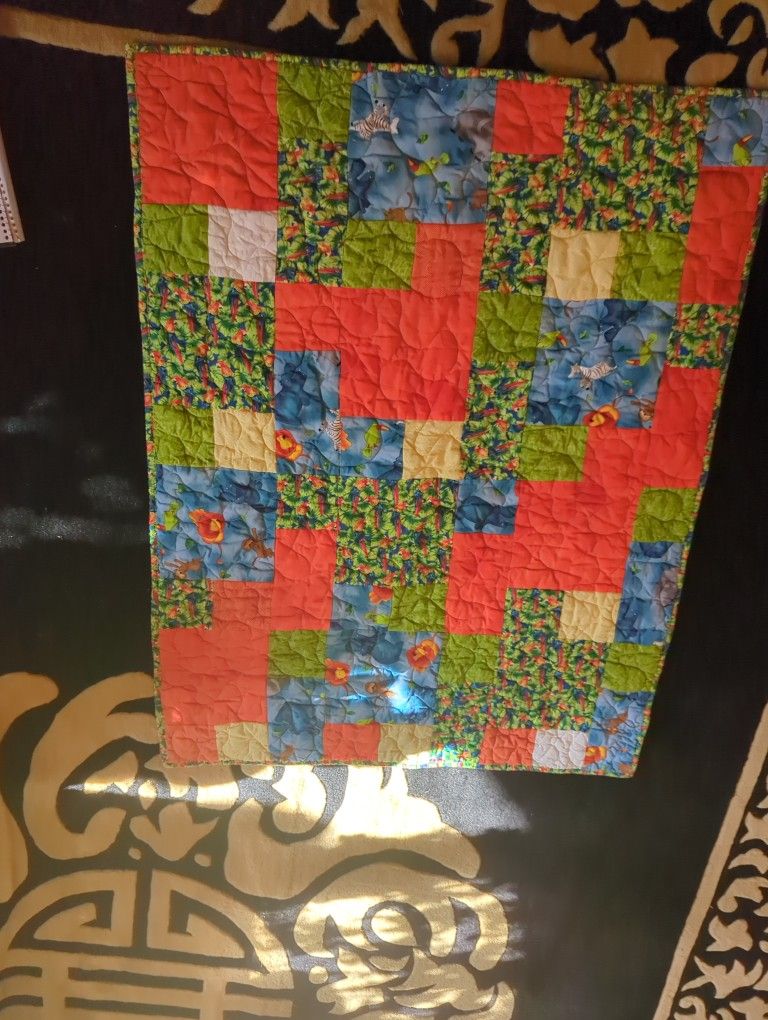 Colorful Animals Baby Quilt