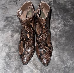 Kaari Blue Womens Size 7 Snake Eloise Pointy Toe Ankle Boot