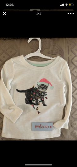 Toddler Christmas cat shirt