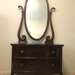 Antique Vanity Dresser With Mirror