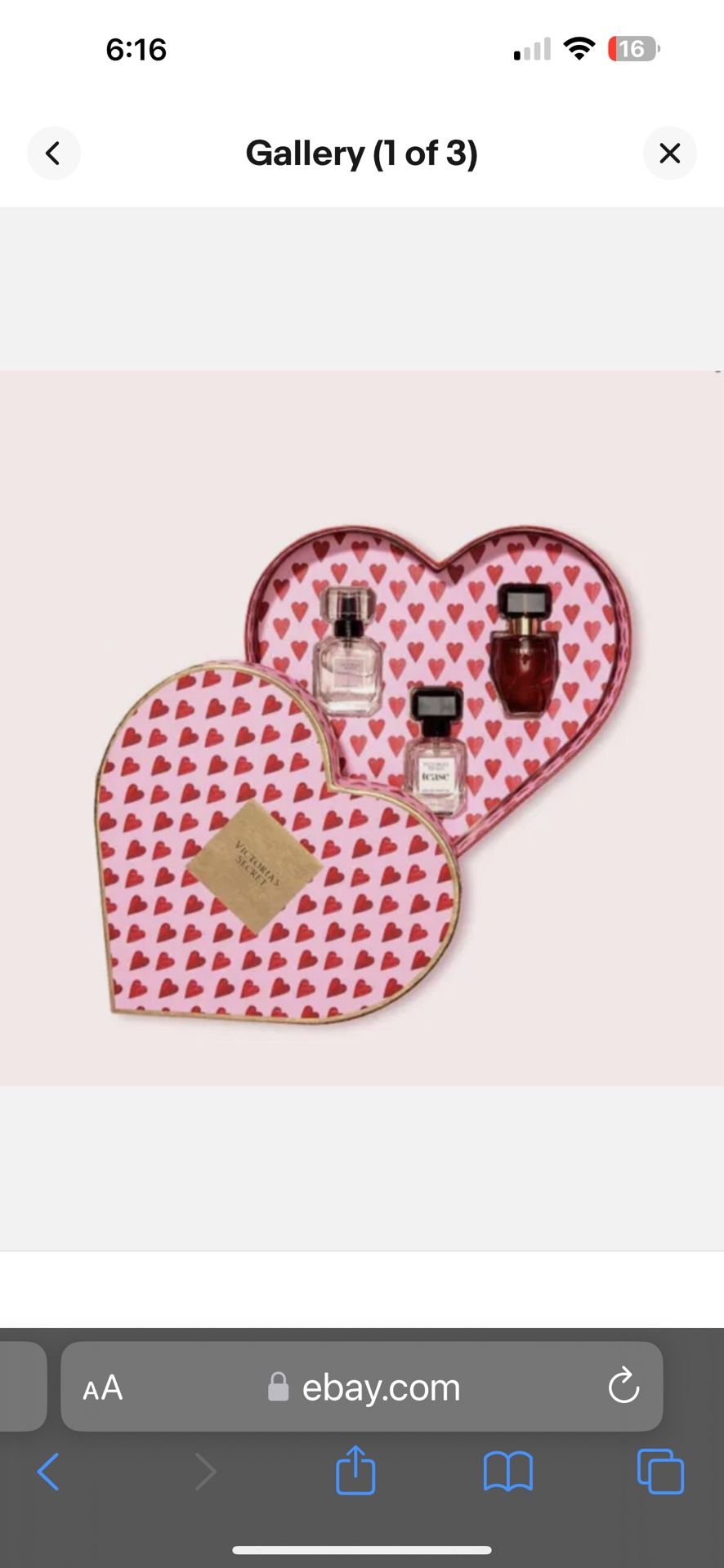 New Victoria's Secret Mini Perfume Heart Box Set - Bombshell, Tease, Very Sexy