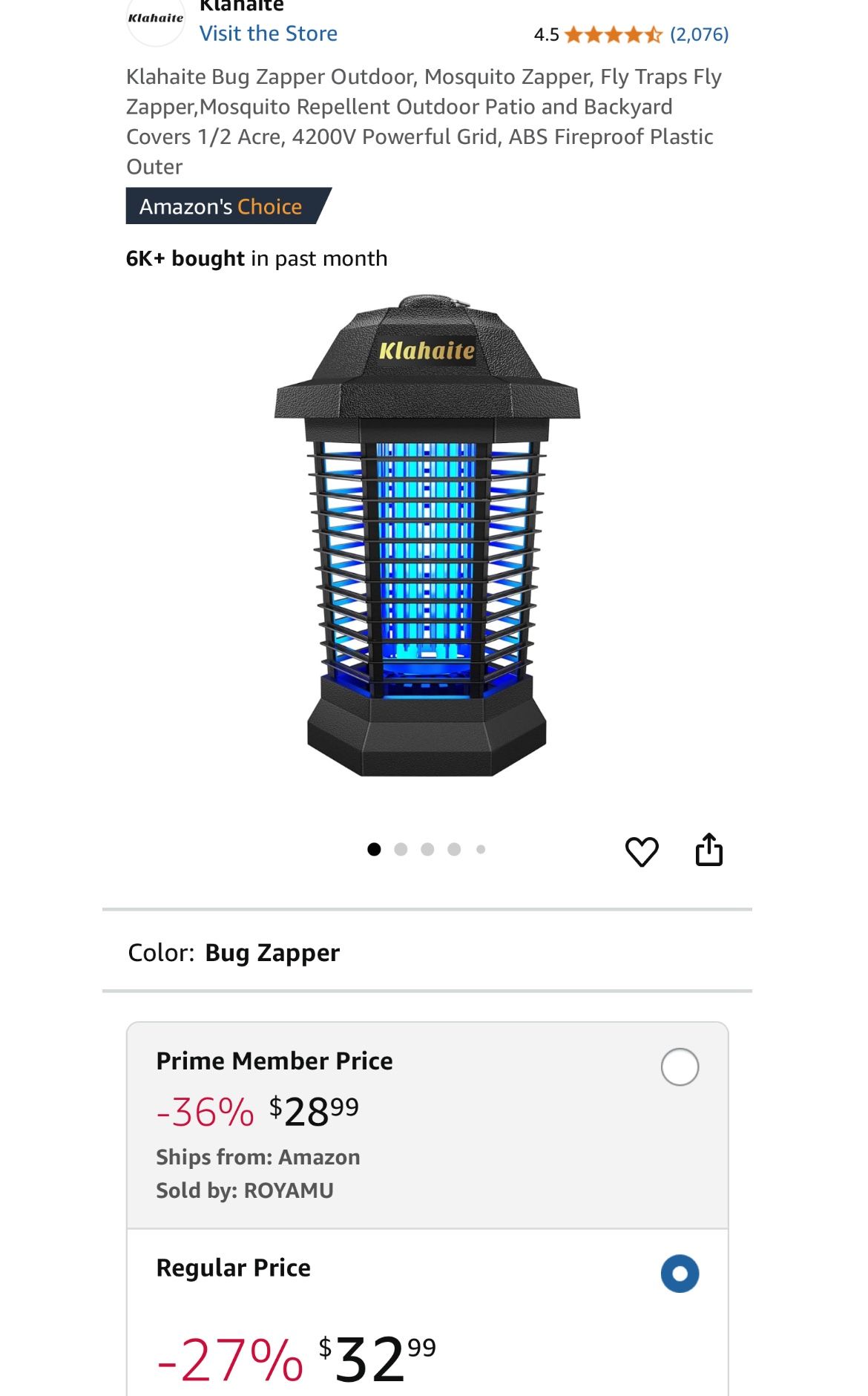 Klahaite Bug Zapper Outdoor