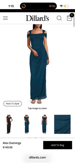 Alex Evenings - Exposed Shoulder Draped Neck Cap Sleeve Ruched Waterfall Hem
