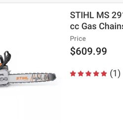 Stihl MS 291 18in With Brand new Bar And Chain (cost $700)