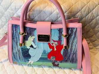 Disney Loungefly Sleeping Beauty Aurora Maleficent Pink Satchel Purse NEW