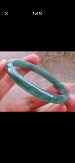 Certificate Jadeite Jade icy green Natural Green Circle Bangle Bracelet 51mm 6.25inches