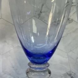 (1) Vintage Mikasa Provence Blue Goblet Drinking Glass. tall 7.25".