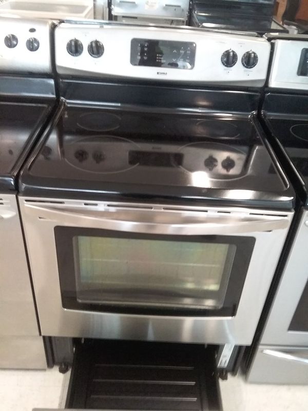 Kenmore electric stove stainless steel used good condition 90days
