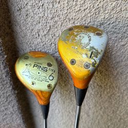 Men's Standard Right Hand Vintage Karsten Ping Persimmon Woods Set (2 Clubs)