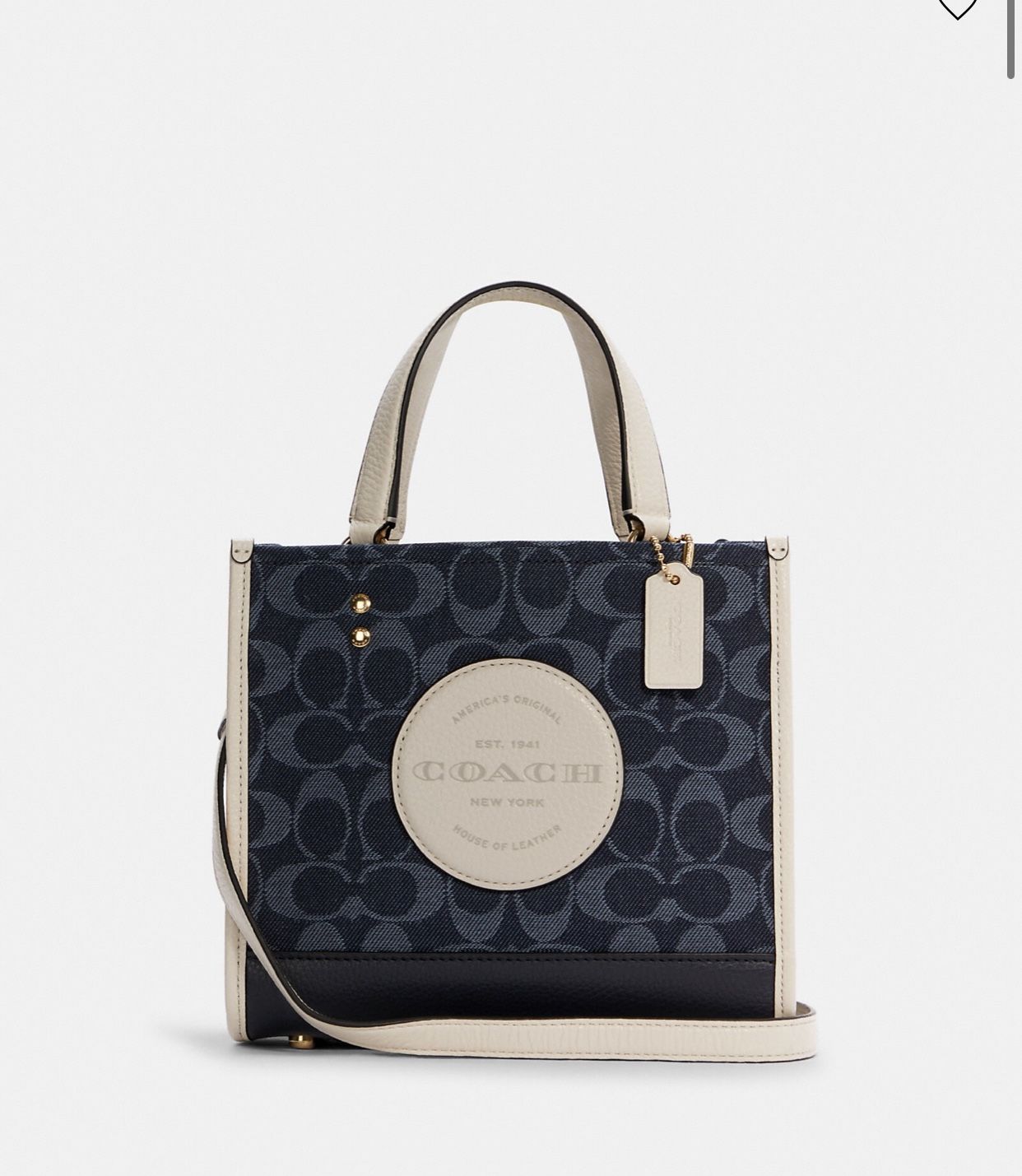 Coach Dempsey Tote 22 In Signature Jacquard With Coach Patch