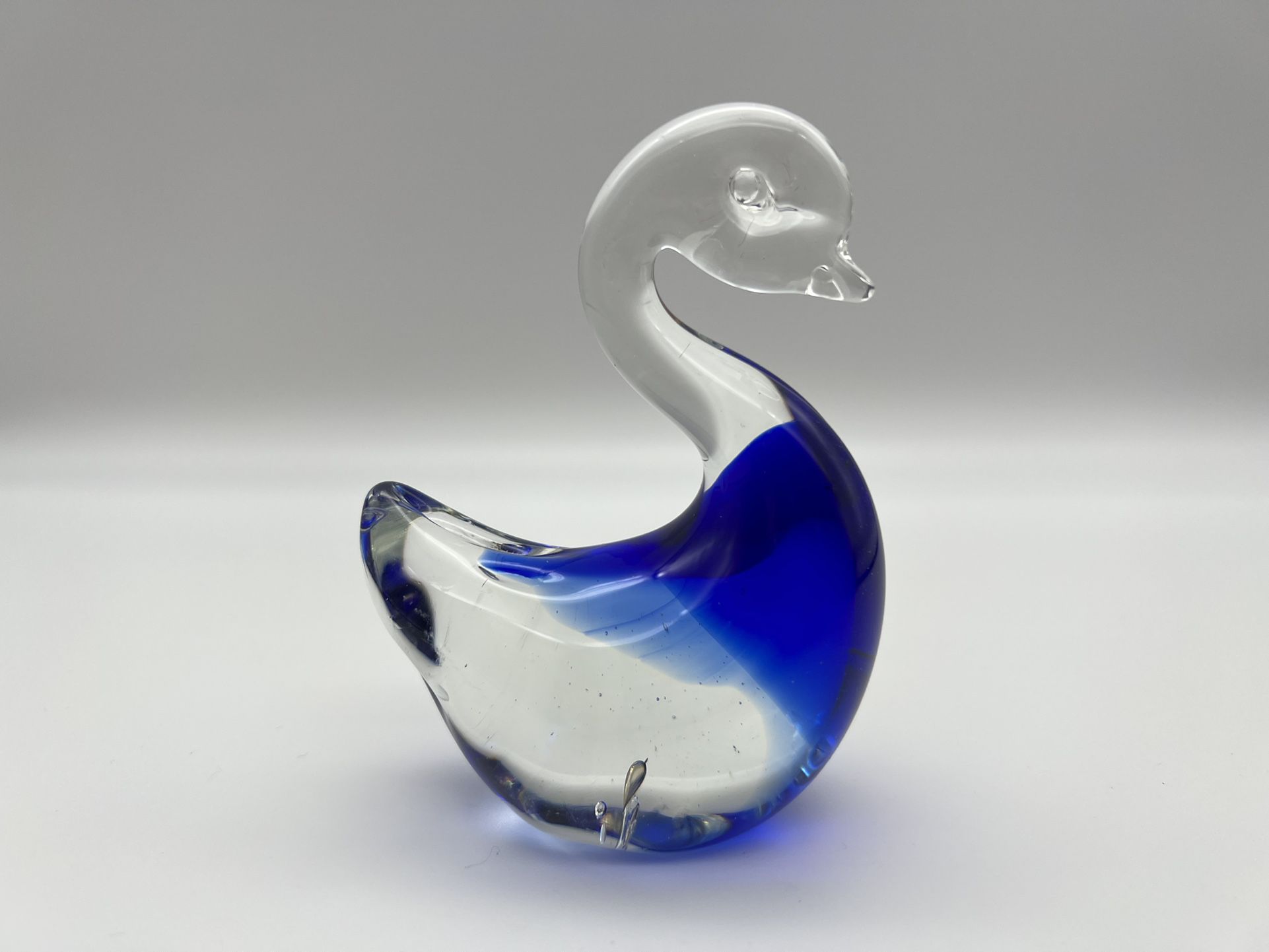 Art Glass Figurine Blue Swan 