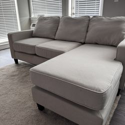 Light Beige Modern Sofa: Relocation Sale, Pickup Required