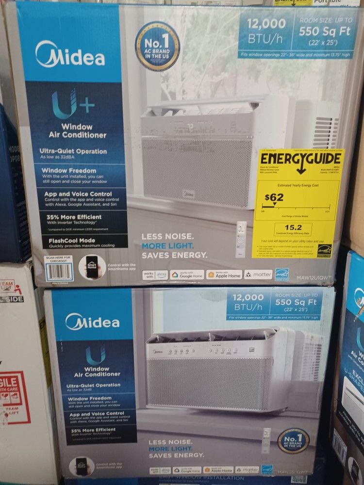 12000btu U- Shaped Windows Ac's By Media Smart WiFi/ Ultra Quite. Complete Set New In Box With Warranty