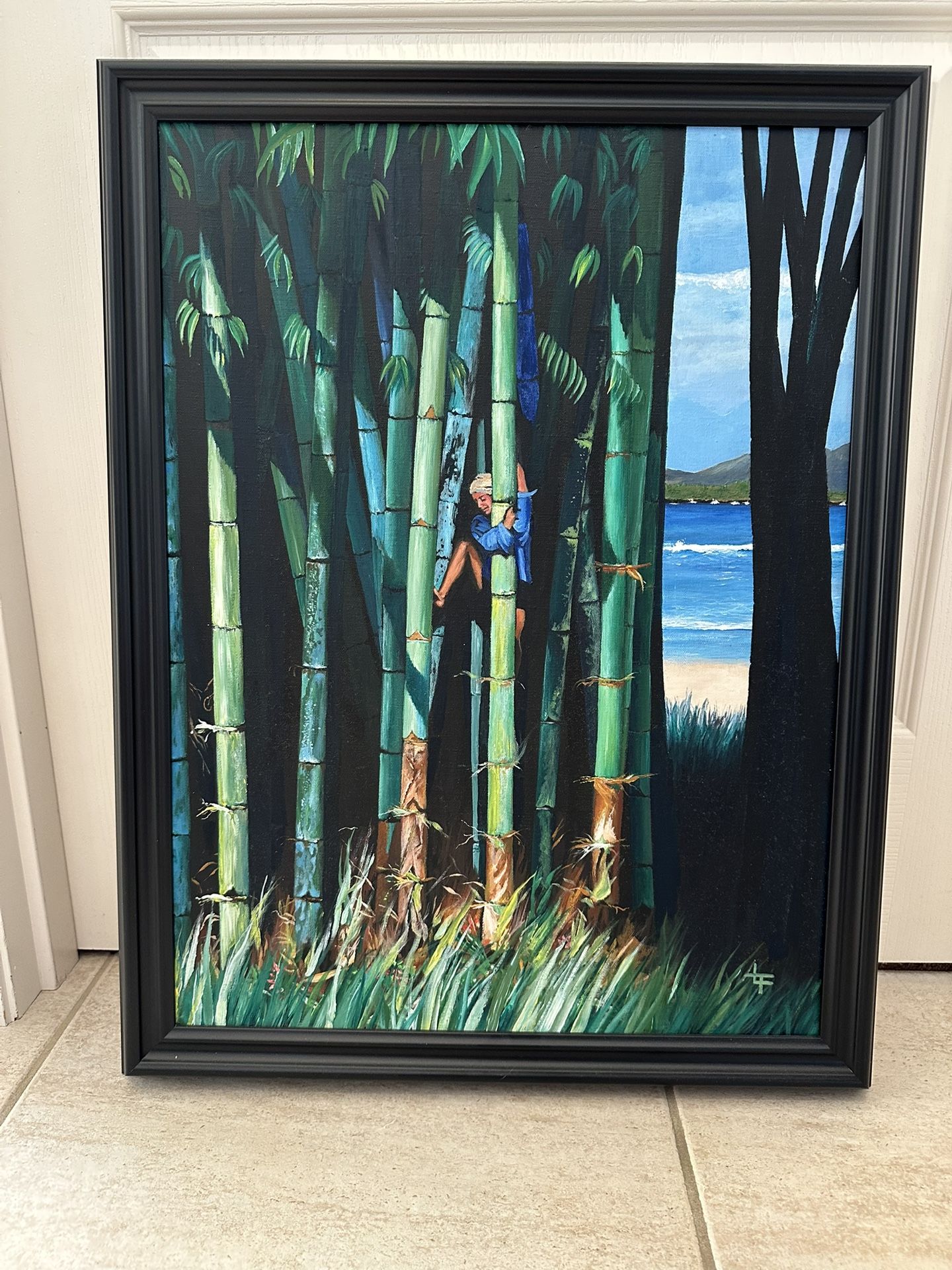 Beautiful Bamboo Oil Painting