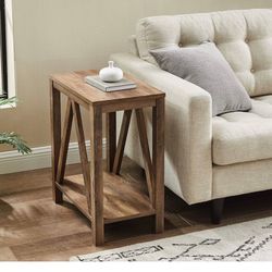 Accent Tables Set Of Two Rustic Oak  Brand New Never Used In Box 