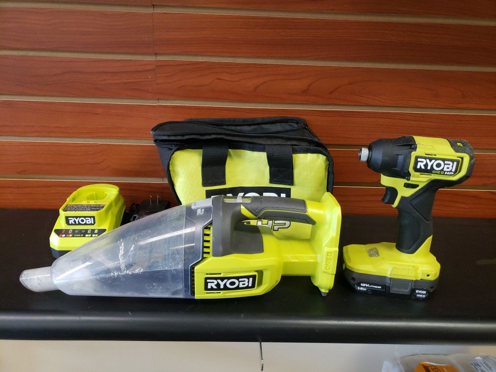 Ryobi 2 Tool Kit 18 Volt One Plus Impact Driver And Vacuum