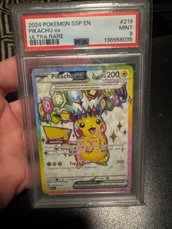 Pikachu ex Ultra Rare PSA 9 Pokemon Card 2024