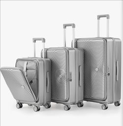3-Piece Silver Luggage Set