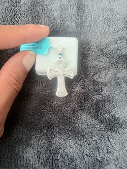 Moissanite Cross Pendant 2.36 CTW VVS D Silver