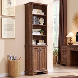 New Tall Brown Organizer/ shelf cabinet For Home Or Office