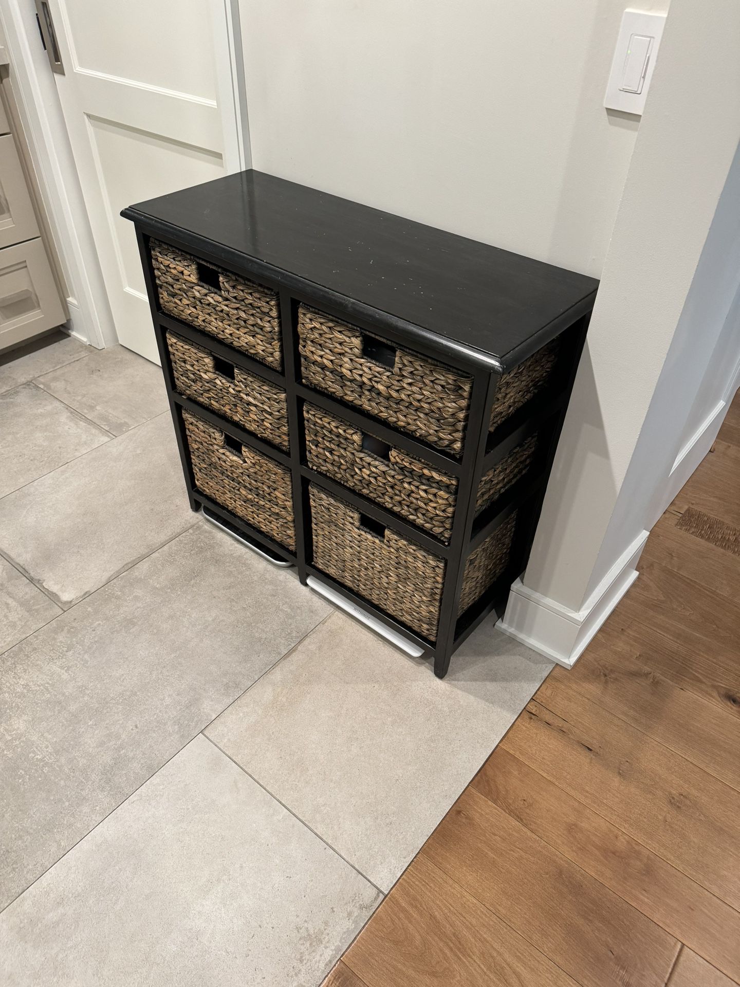 Storage Cabinet with Wicker Drawers 