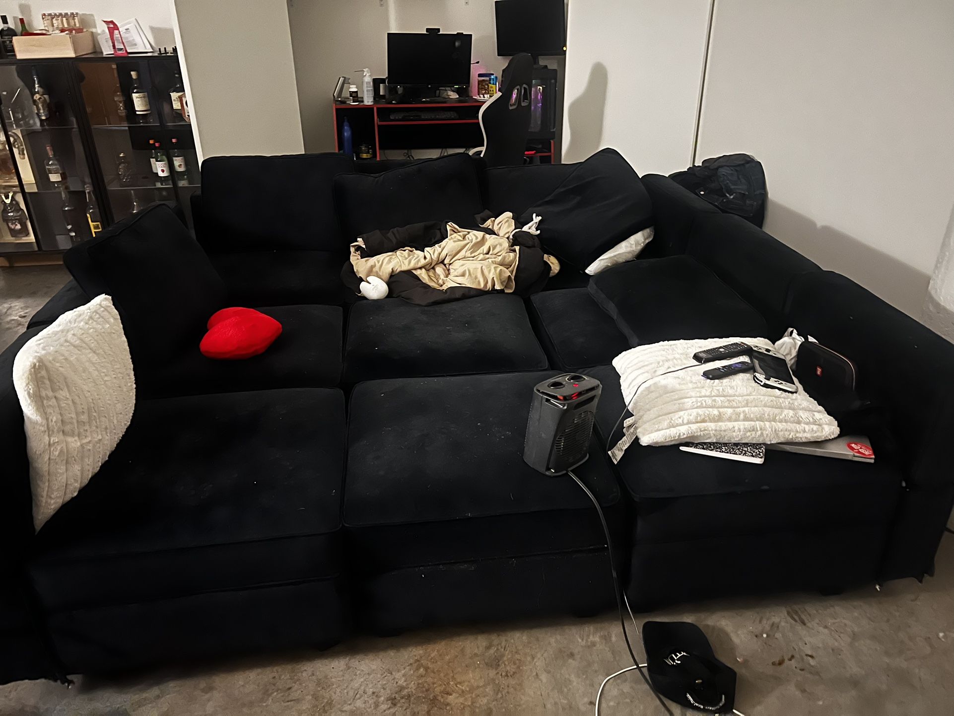 nine piece couch with storage
