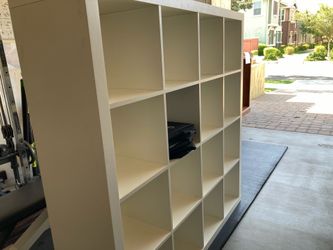 IKEA bookshelf, 4x4 Kallax cube storage