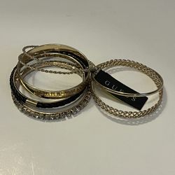 Guess Gold Tone Women’s 7 Piece Stackable Bangle Bracelets