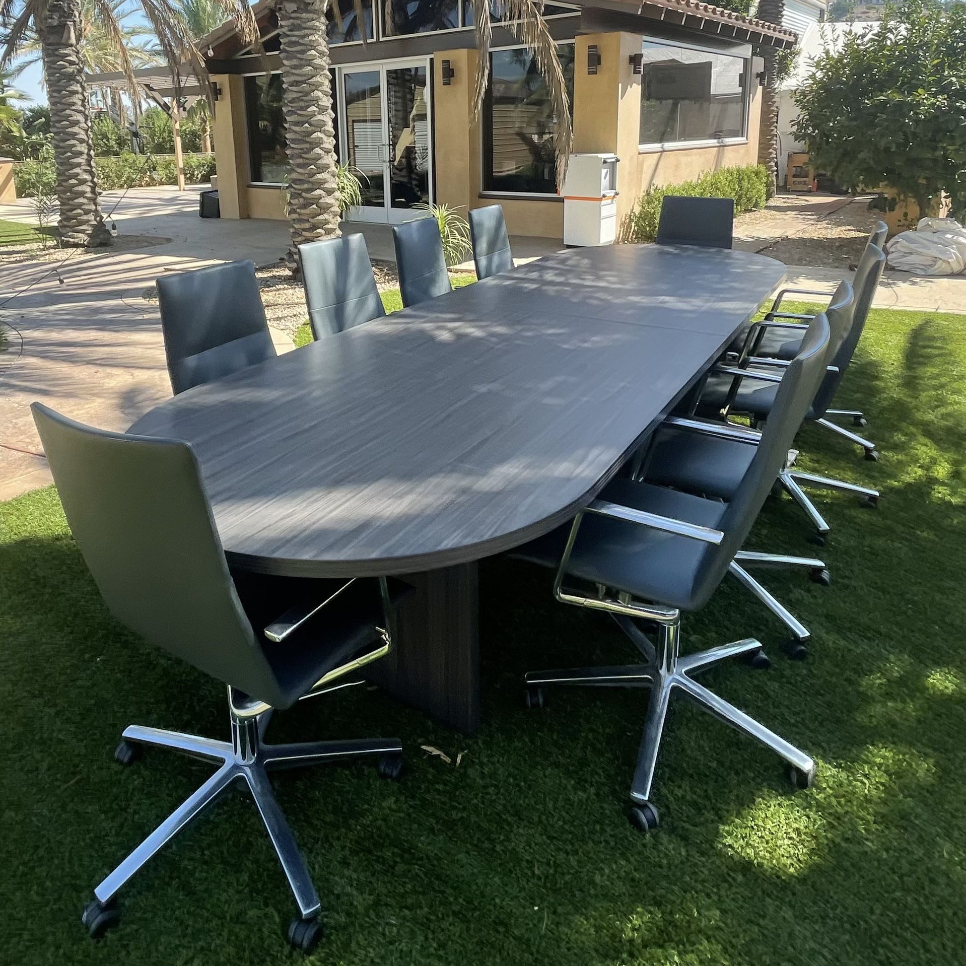 Gray Conference Table Set