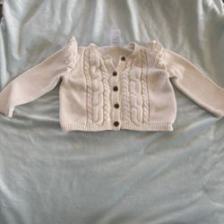 Carters Cream Cable Knit Baby Sweater 