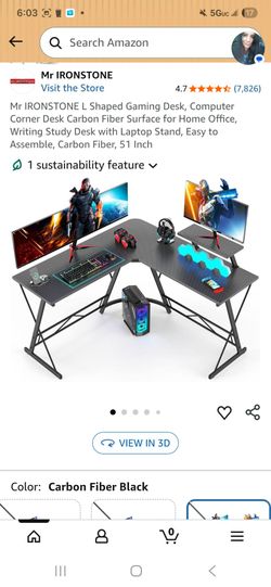 L shapped desk with stand brand new!