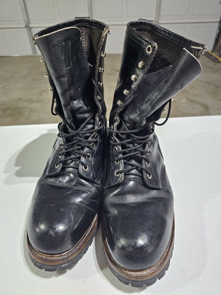 Red Wing Black Logger Firefighter Lineman Steel Toe  Boots