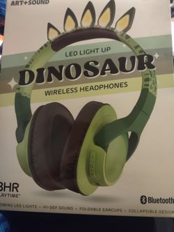 Art+ Sound LED Light Up Dinosaur Wireless Headphones
