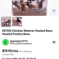 Chicken Water Feeder Heaters. 2 For 15$