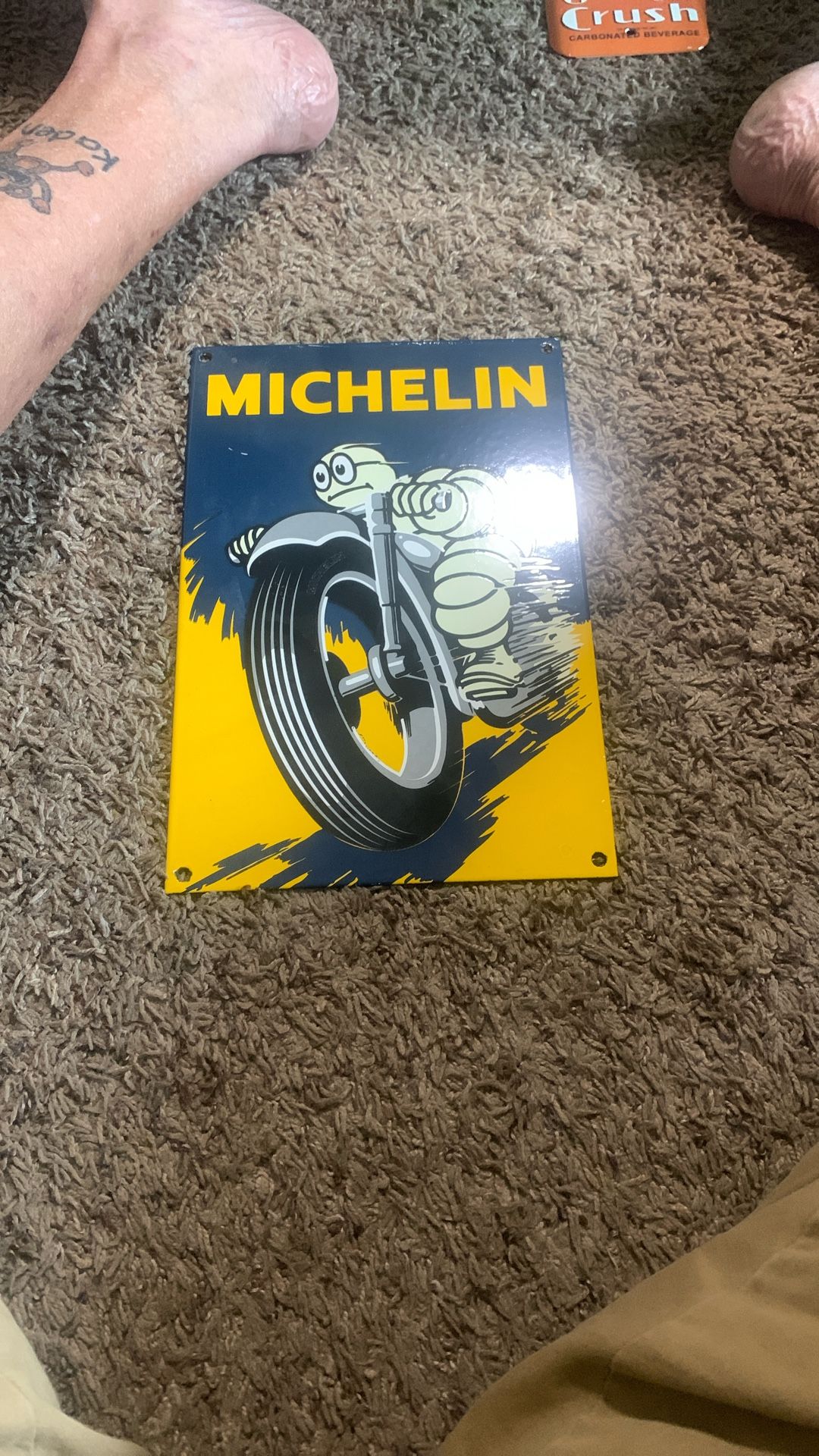 Michelin Like New Porcelain 8X12 Station Sign