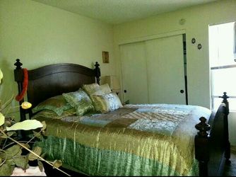 QUEEN BED FRAME, GOOD CONDITION, SOLID WOOD