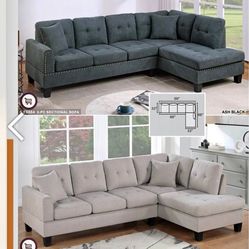 BRAND NEW 2PC SECTIONAL SOFA SET WITH ACCENT PILLOWS INCLUDED $345
