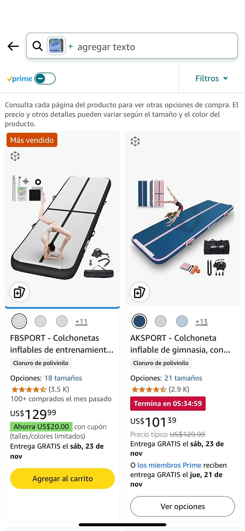 Colchoneta Inflable de entrenamiento 