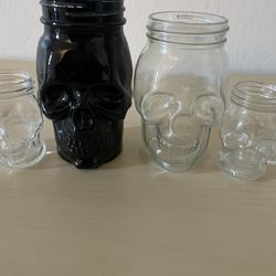 skull glass jars