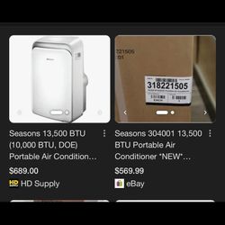 Seasons 13,500 BTU Portable AC Unit