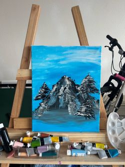 Mountain painting acrylic